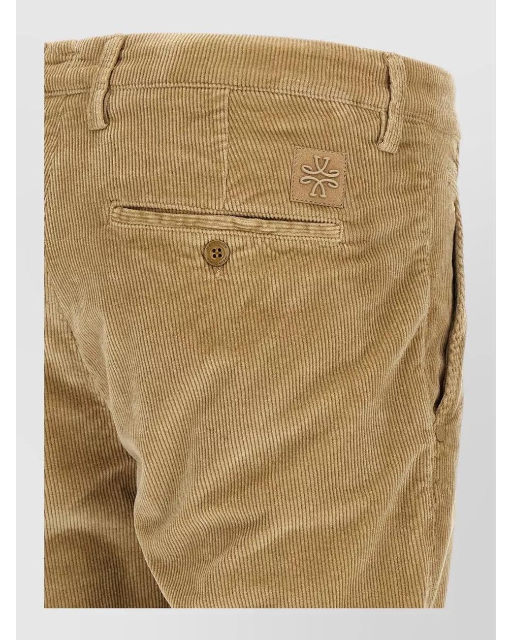 Jacob Cohen Natural Corduroy Low-Rise Tapered Chinos for men