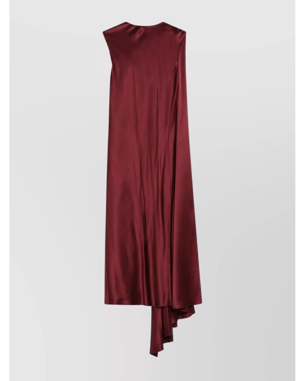 Max Mara Red Cape Detail Midi Dress