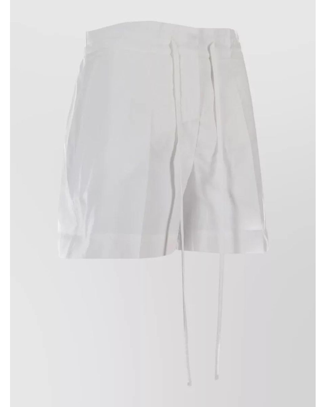 P.A.R.O.S.H. White Cotton Tailored Shorts