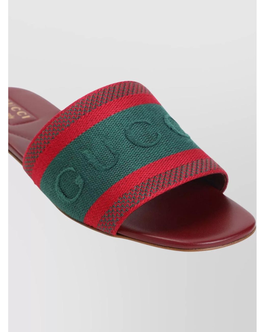 Gucci Red Leather Slides