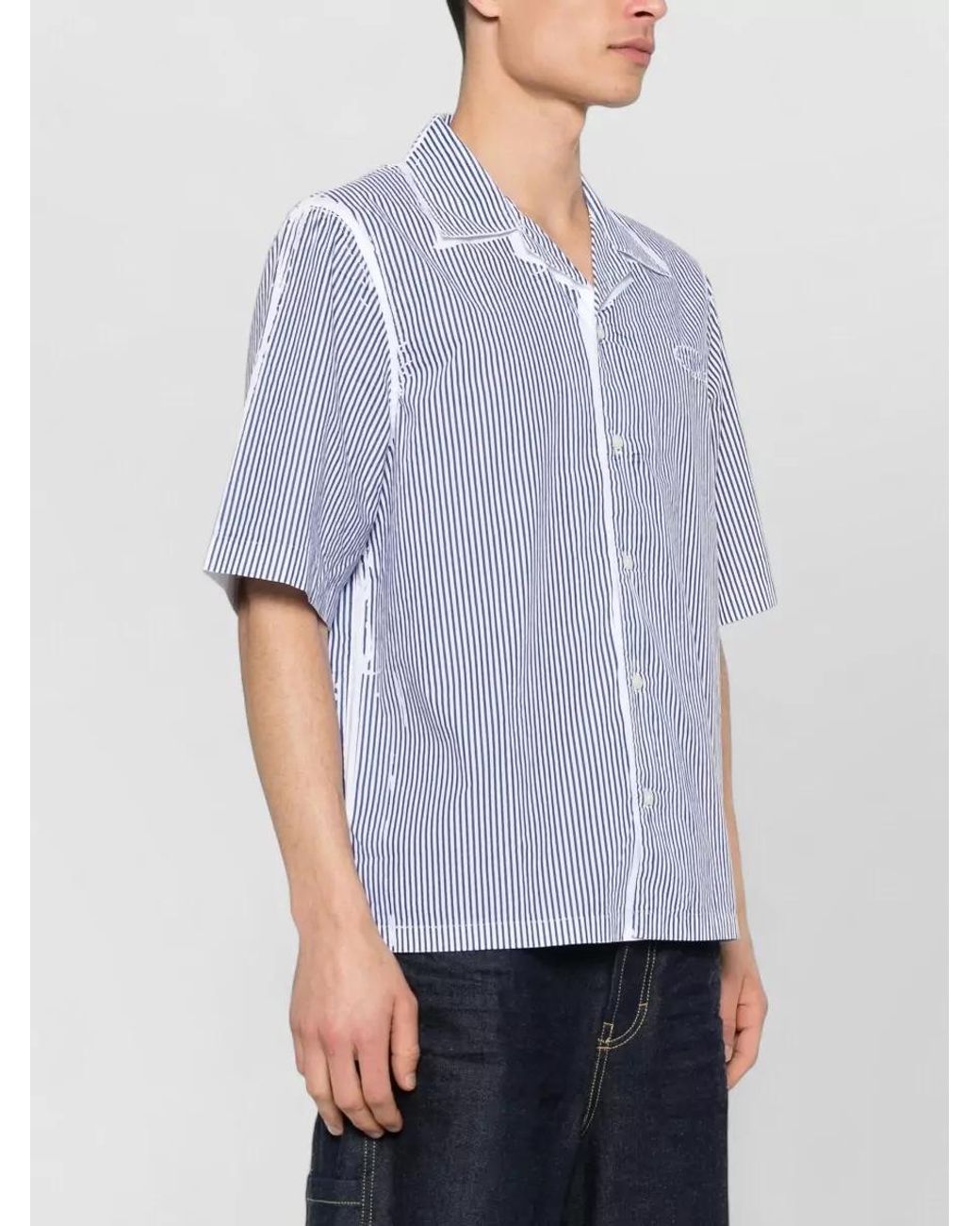 DIESEL Blue Short-Sleeve Cotton Shirt for men