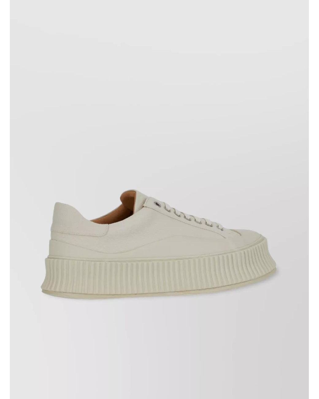Jil Sander White Canvas Low-Top Sneakers