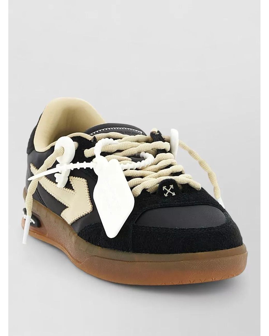 Off-White c/o Virgil Abloh Black Leather Lace-Up Sneakers