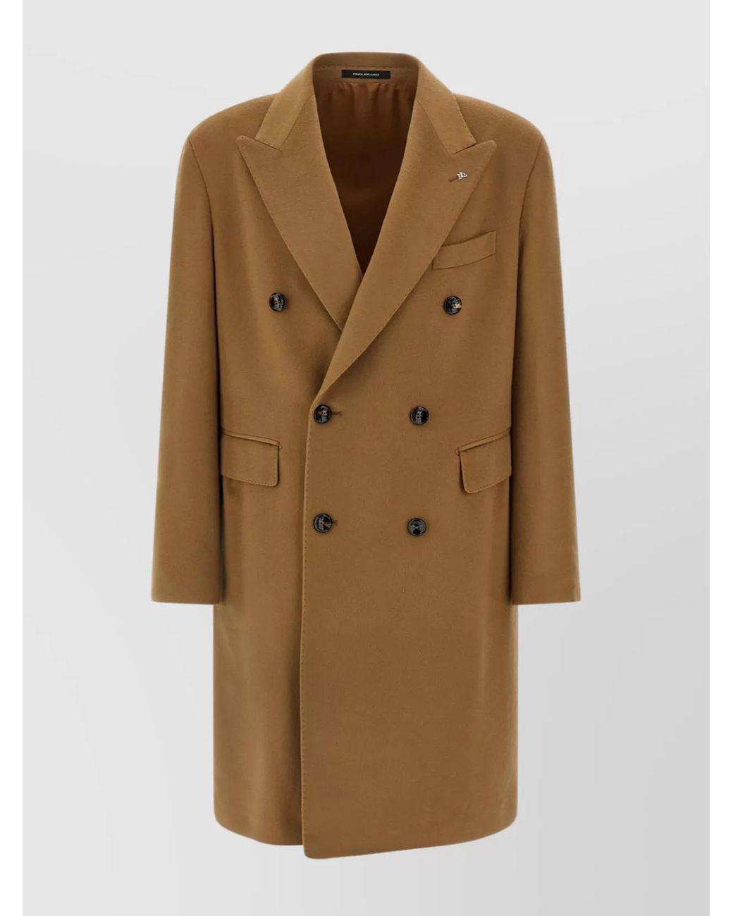 Tagliatore Natural Virgin Wool Double-Breasted Coat for men