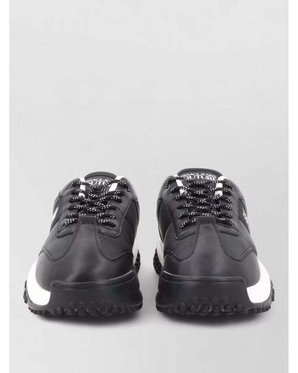 Versace Jeans Couture Black Leather Low-Top Sneakers for men