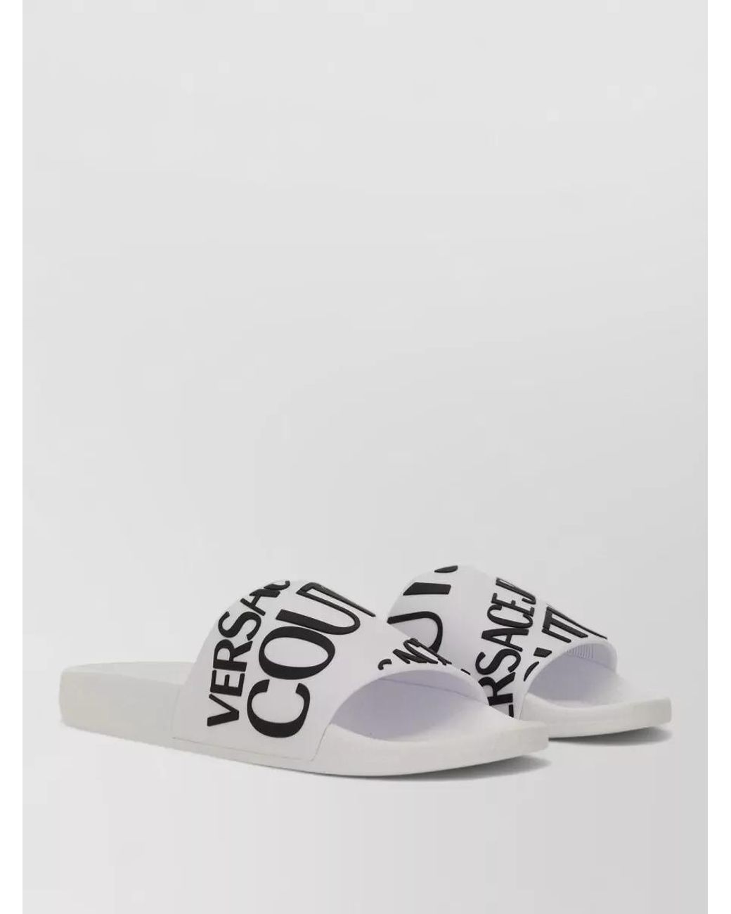 Versace Jeans Couture Metallic Logo Slide Sandals