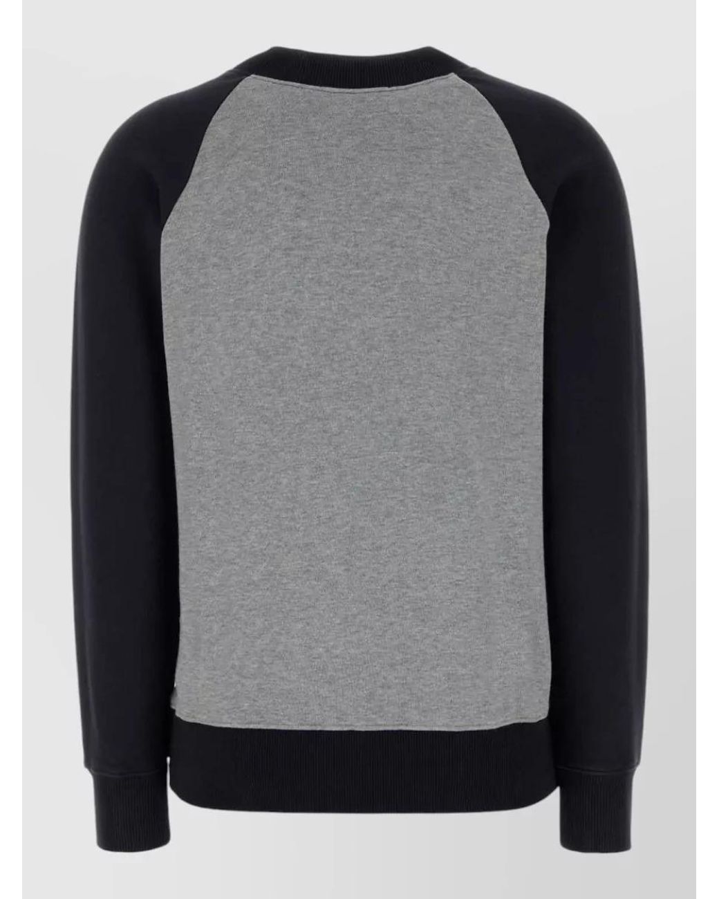 Miu Miu Black Cotton Bicolor Logo-Print Long-Sleeve Sweatshirt