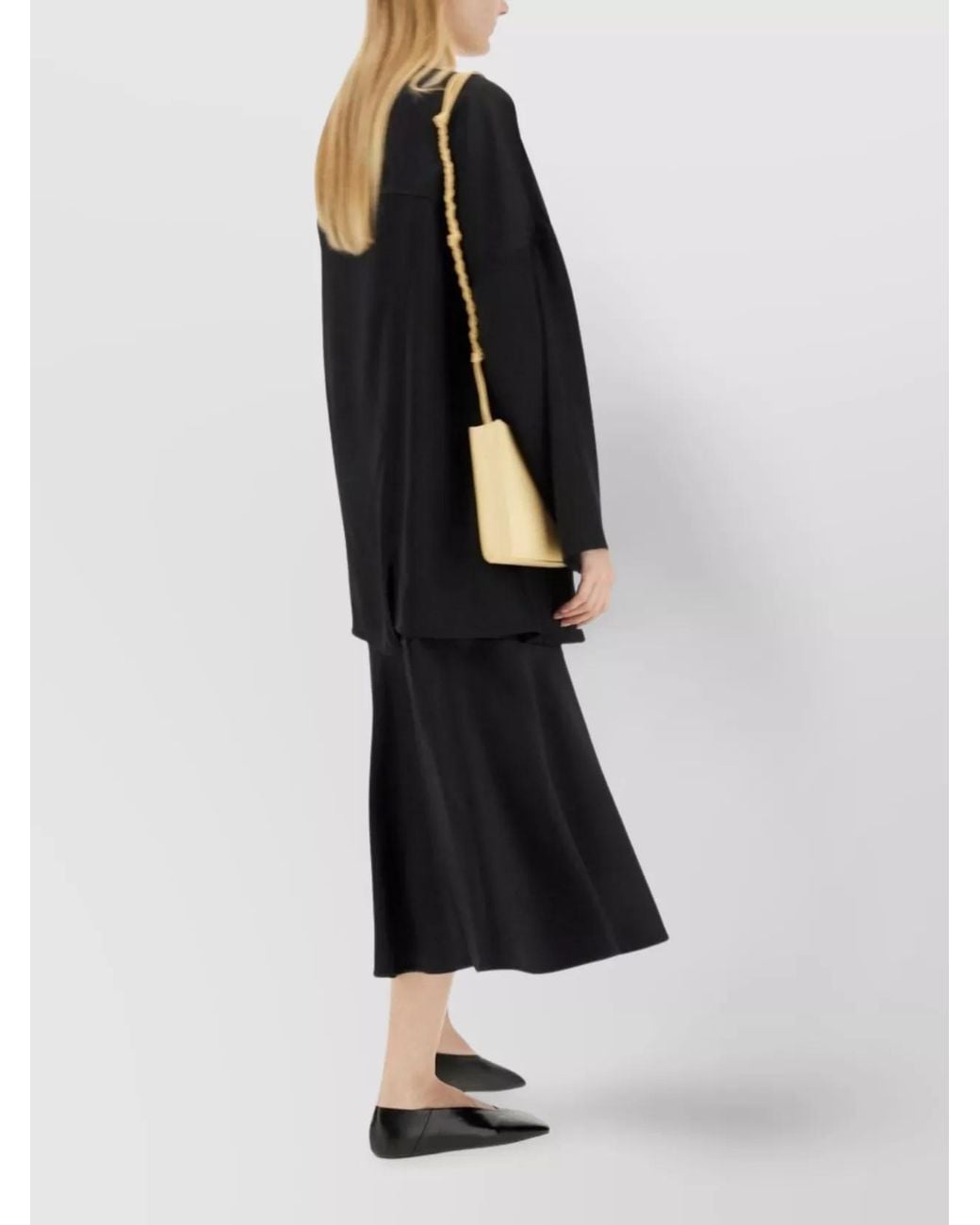 Jil Sander Black Silk Blend Regular-Fit A-Line Skirt