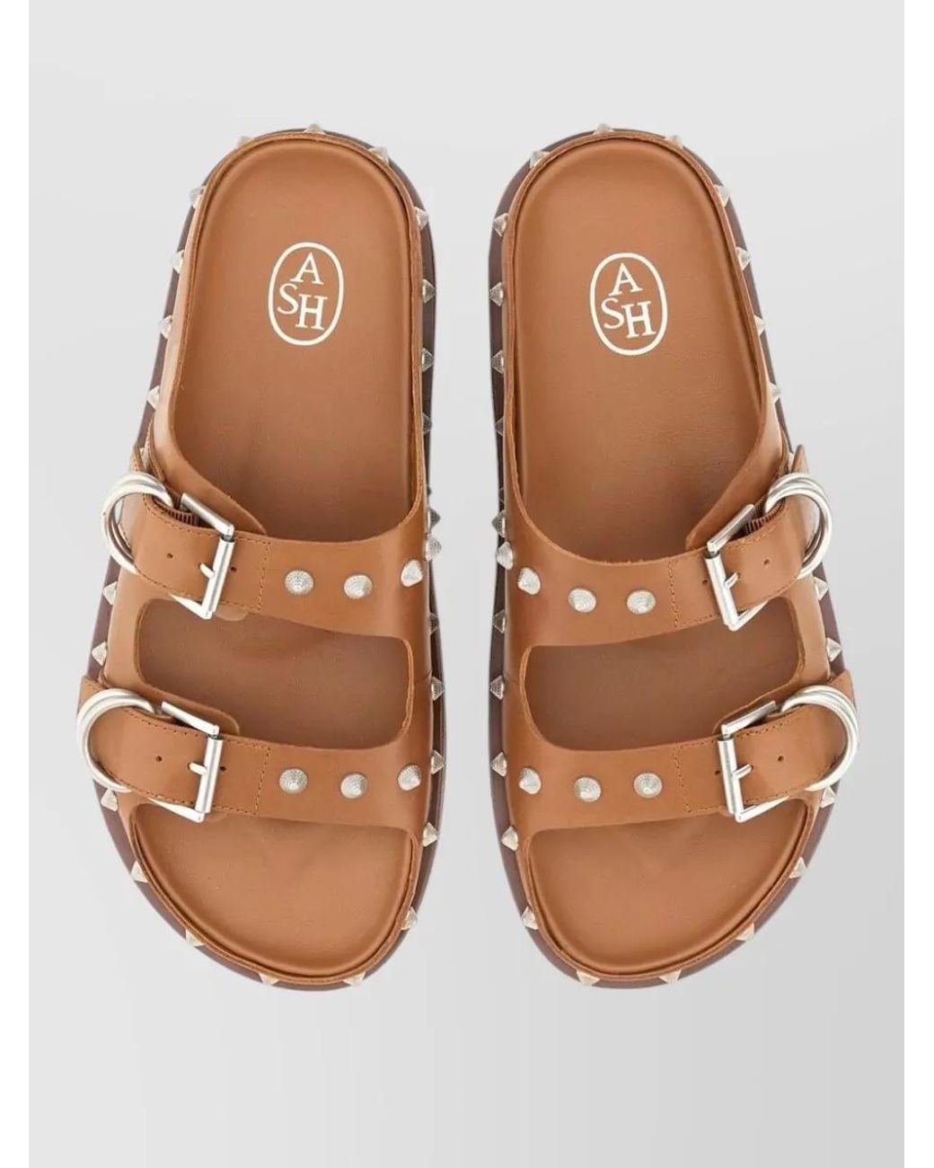 Ash Natural Leather Slides