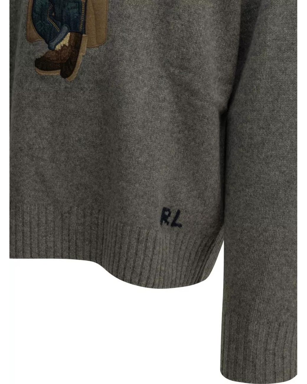 Polo Ralph Lauren Gray Wool Cashmere Crew-Neck Sweater for men