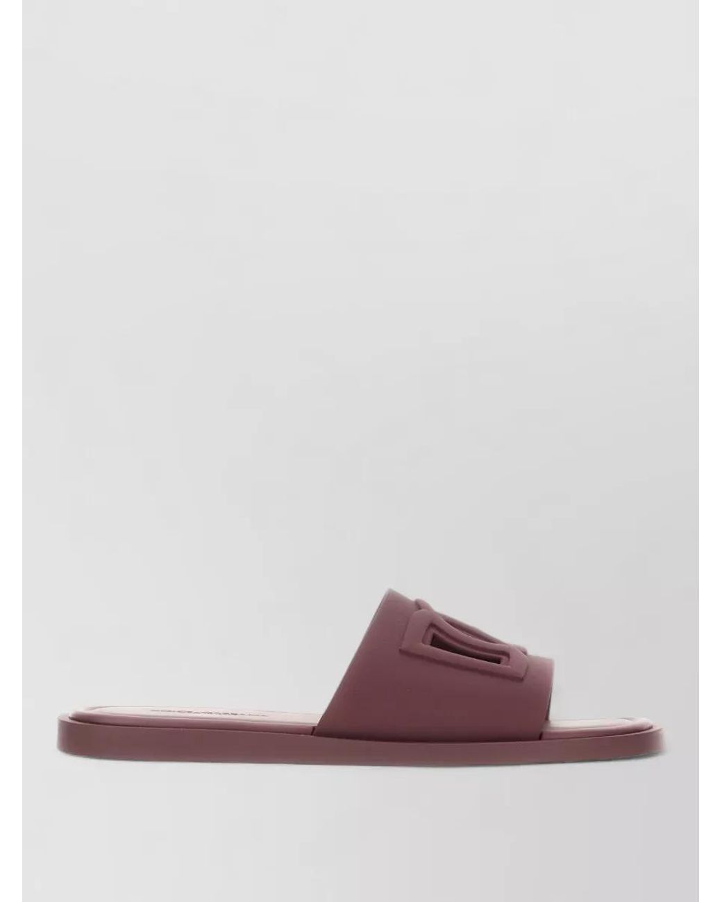 Dolce & Gabbana Brown Rubber Logo Slides for men