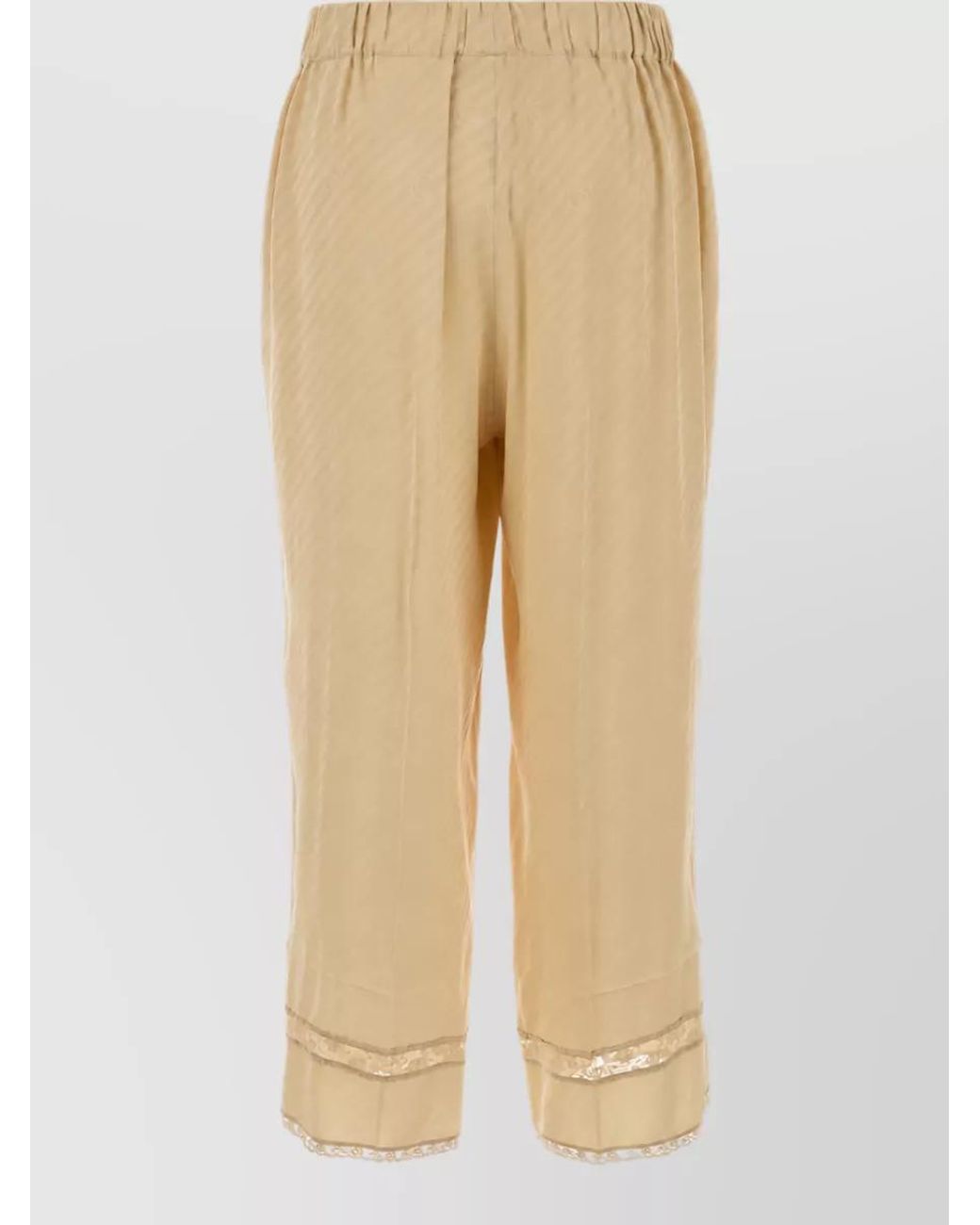 Gucci Natural Silk Embroidered Pants