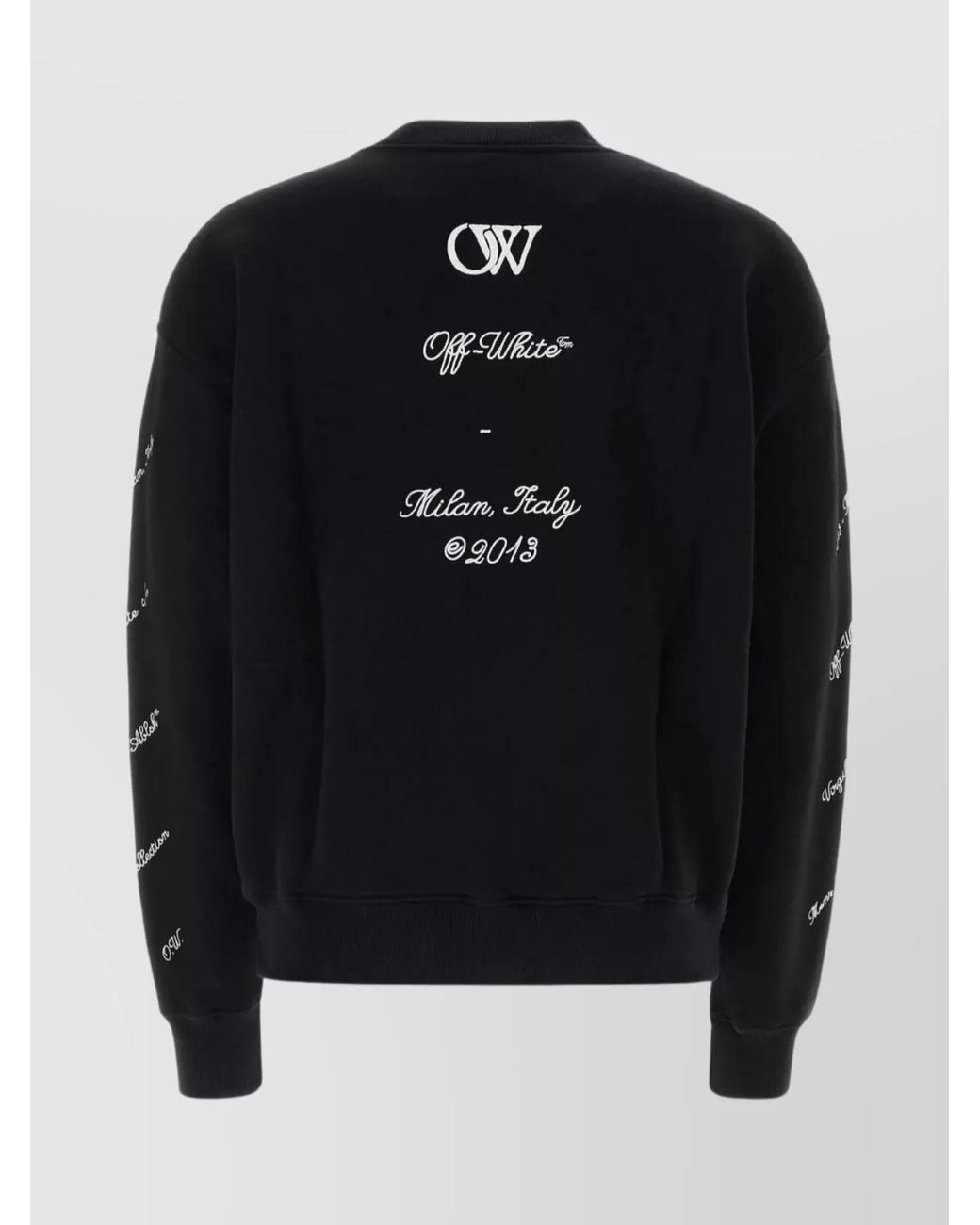 Off-White c/o Virgil Abloh Blue Cotton Loose-Fit Logo-Embroidered Sweatshirt for men