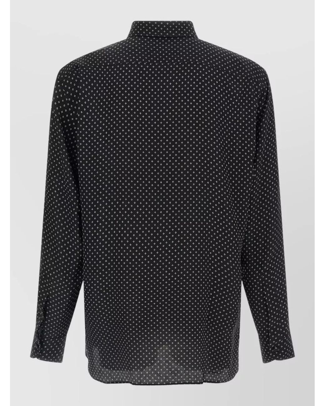 Tom Ford Blue Silk Printed Long-Sleeve Shirt for men