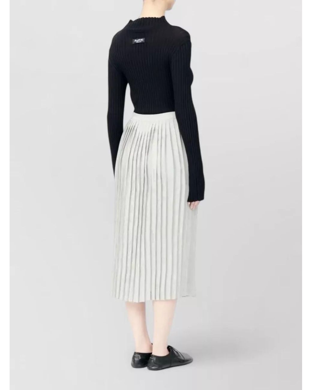 MM6 by Maison Margiela White Pleated Skirt
