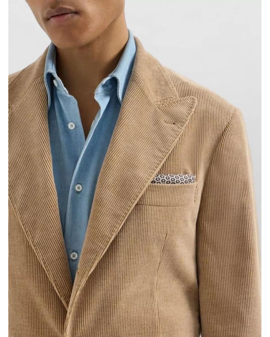 Brunello Cucinelli Gray Silk Printed Pocket Square for men