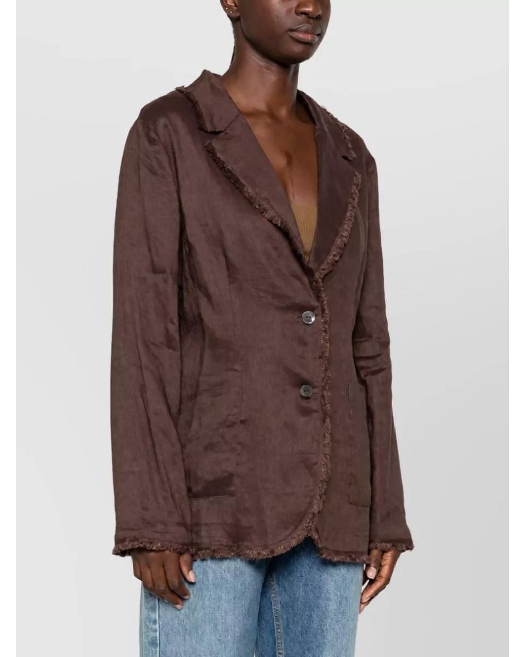P.A.R.O.S.H. Brown Linen Coat