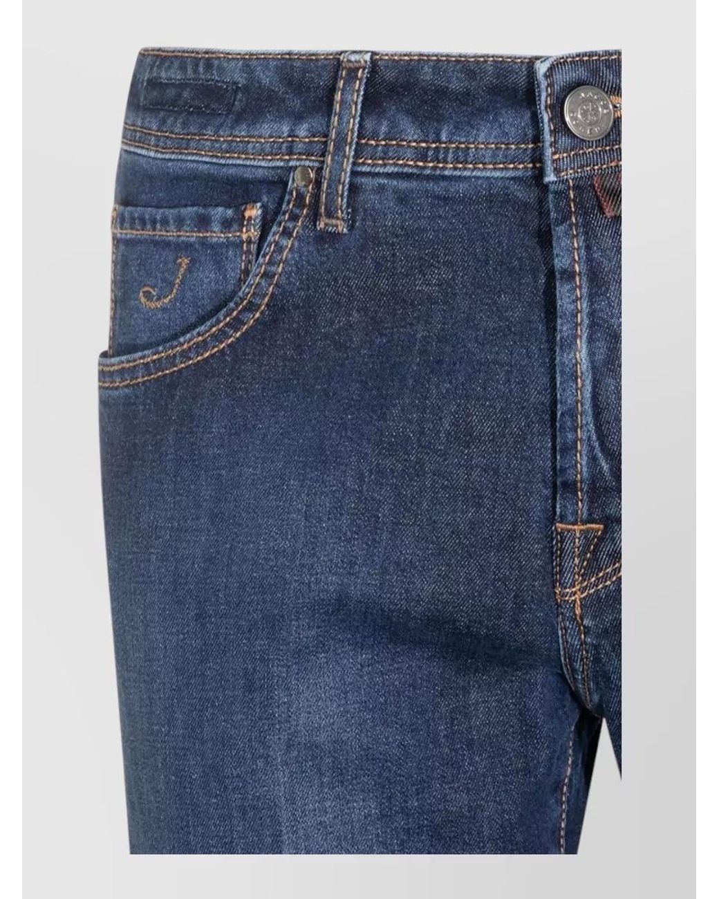 Jacob Cohen Blue Denim Slim-Fit Cropped Tapered Jeans for men
