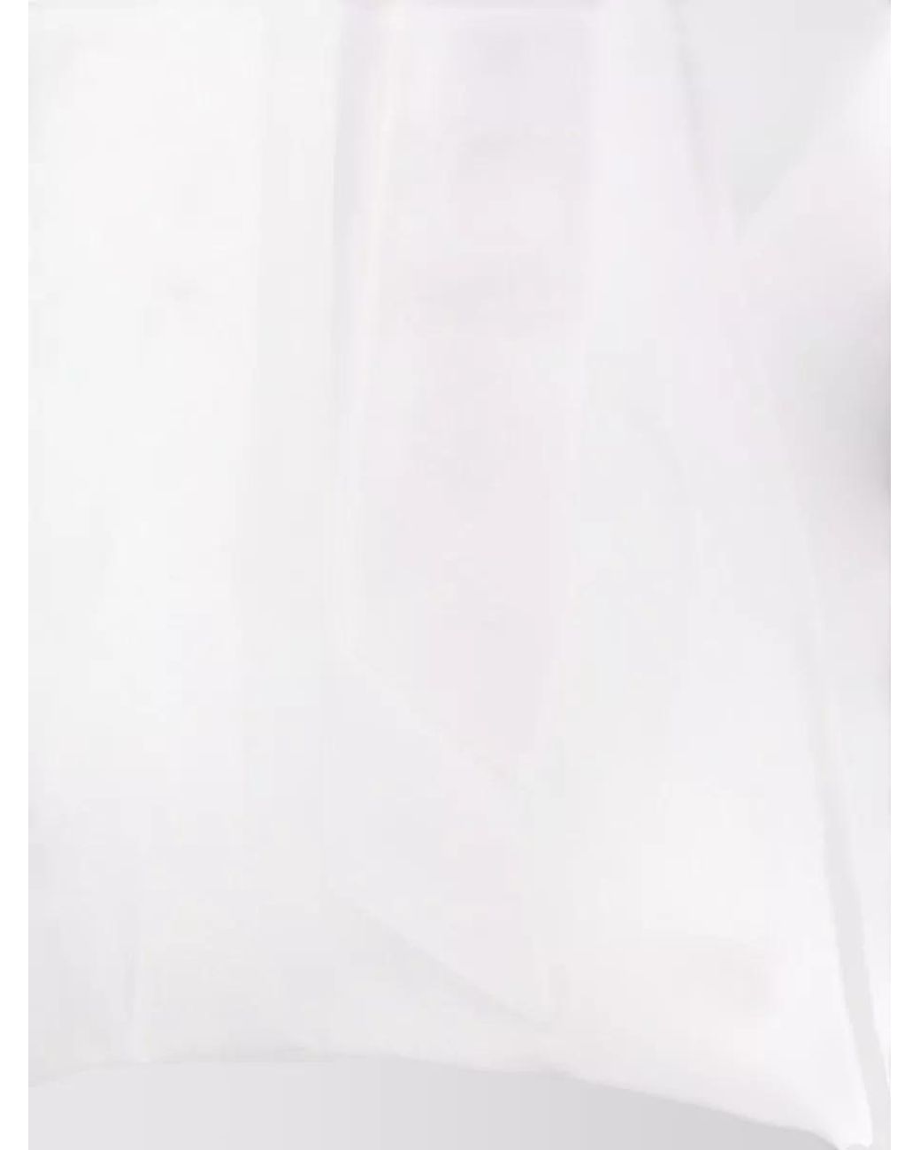 Alysi White Cotton V-Neck Asymmetric Blouse