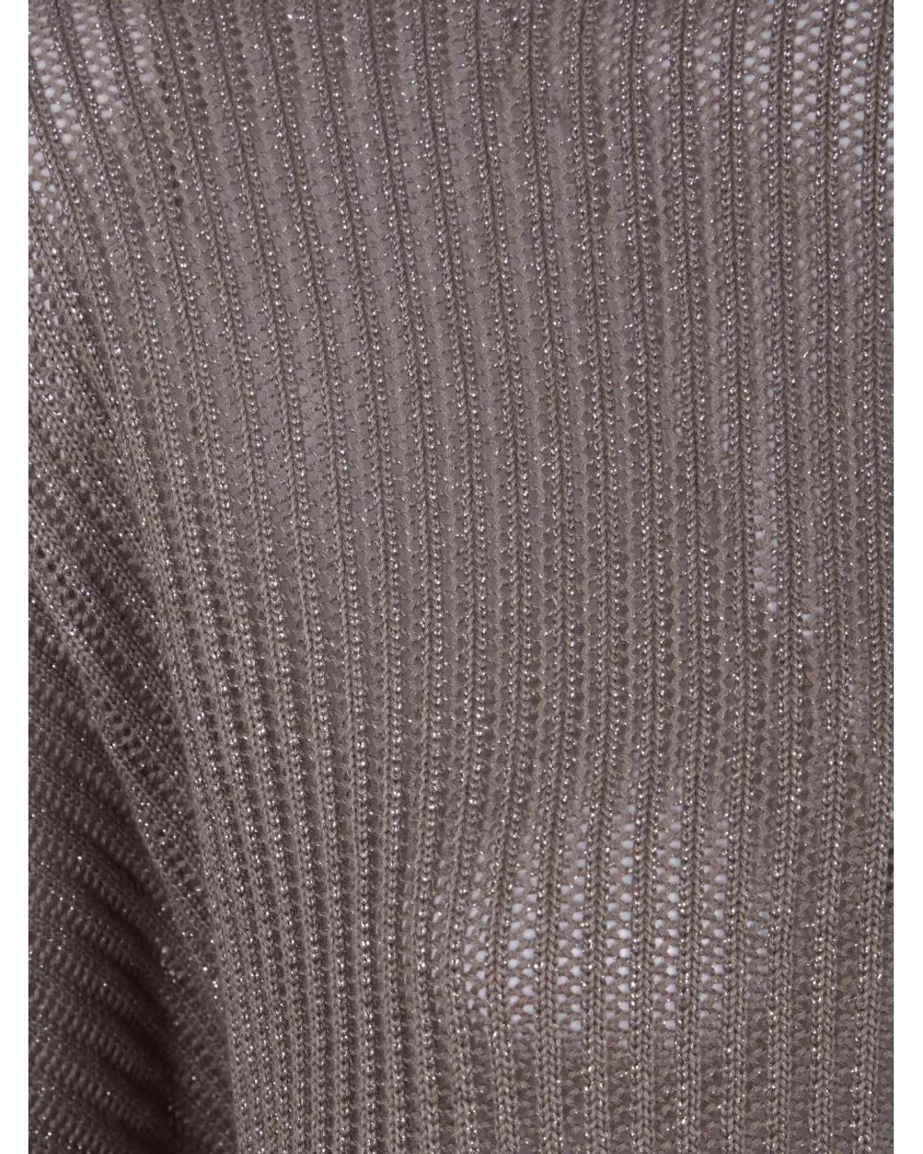 Brunello Cucinelli Brown Metallic Knit Jumper