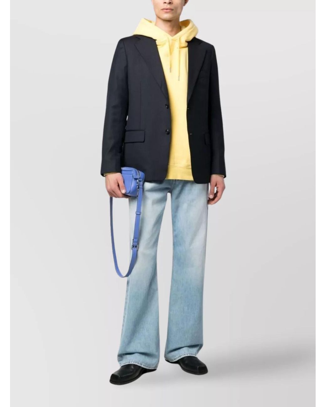 Lanvin Blue Wool Button-Fastening Blazer Dart Detailing for men