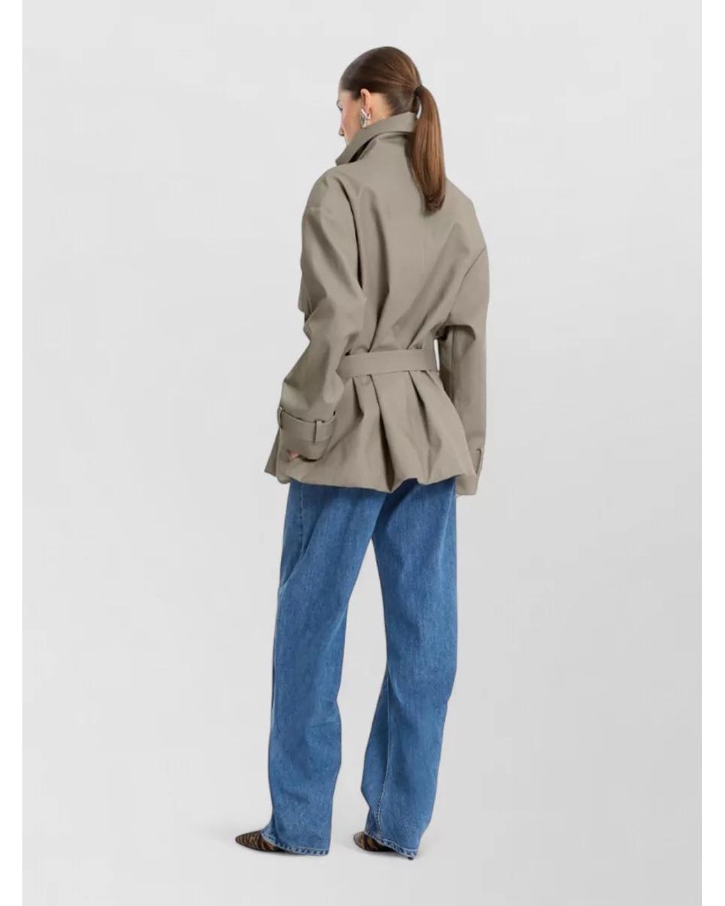 ROTATE BIRGER CHRISTENSEN White Cotton Short Double-Breasted Trench Coat