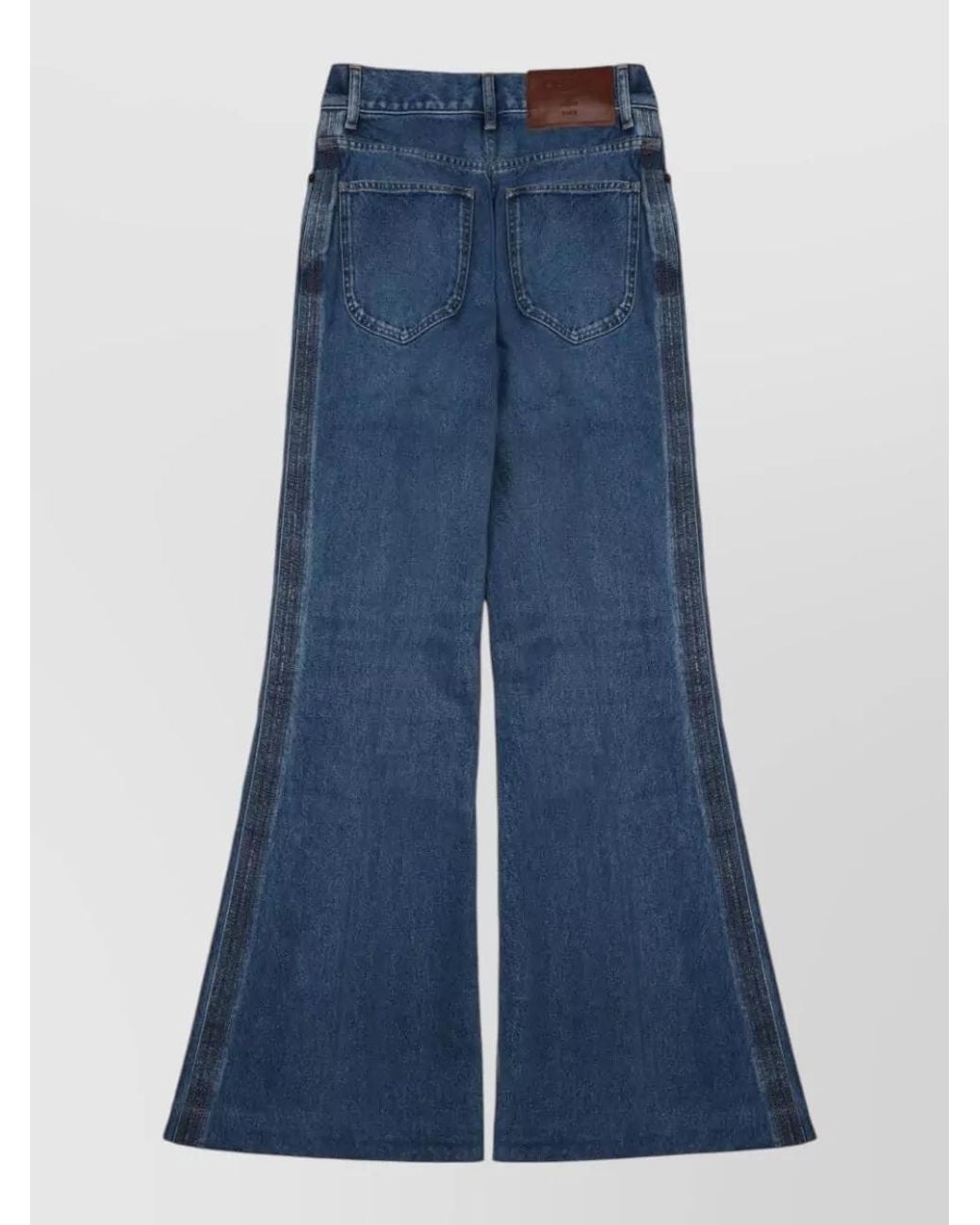 Céline Blue Cotton Flared Trousers