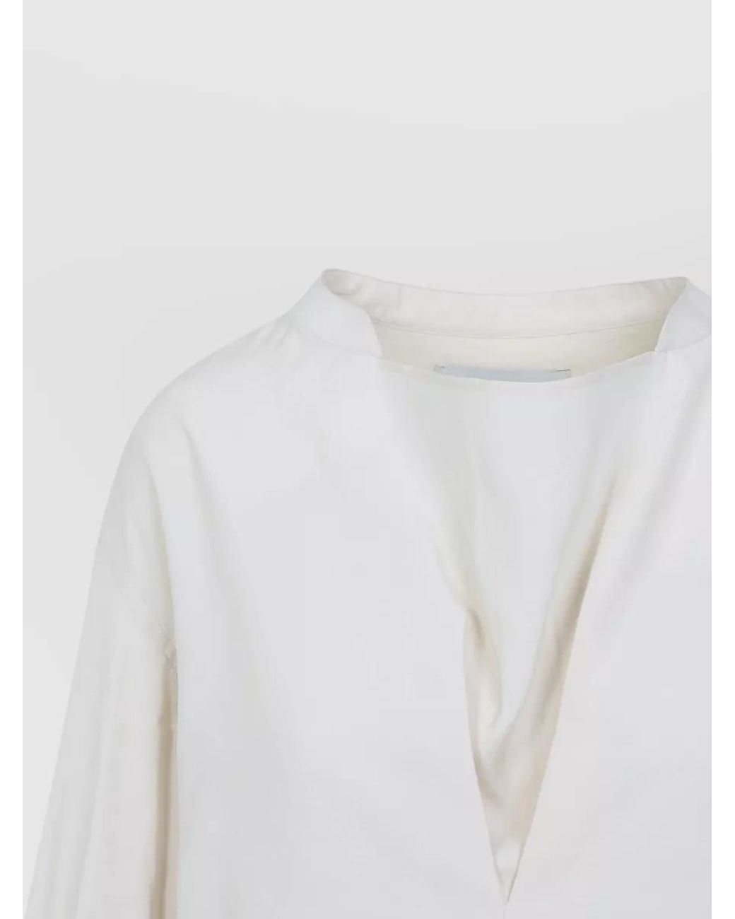 Studio Nicholson White Draped Neck Shirt