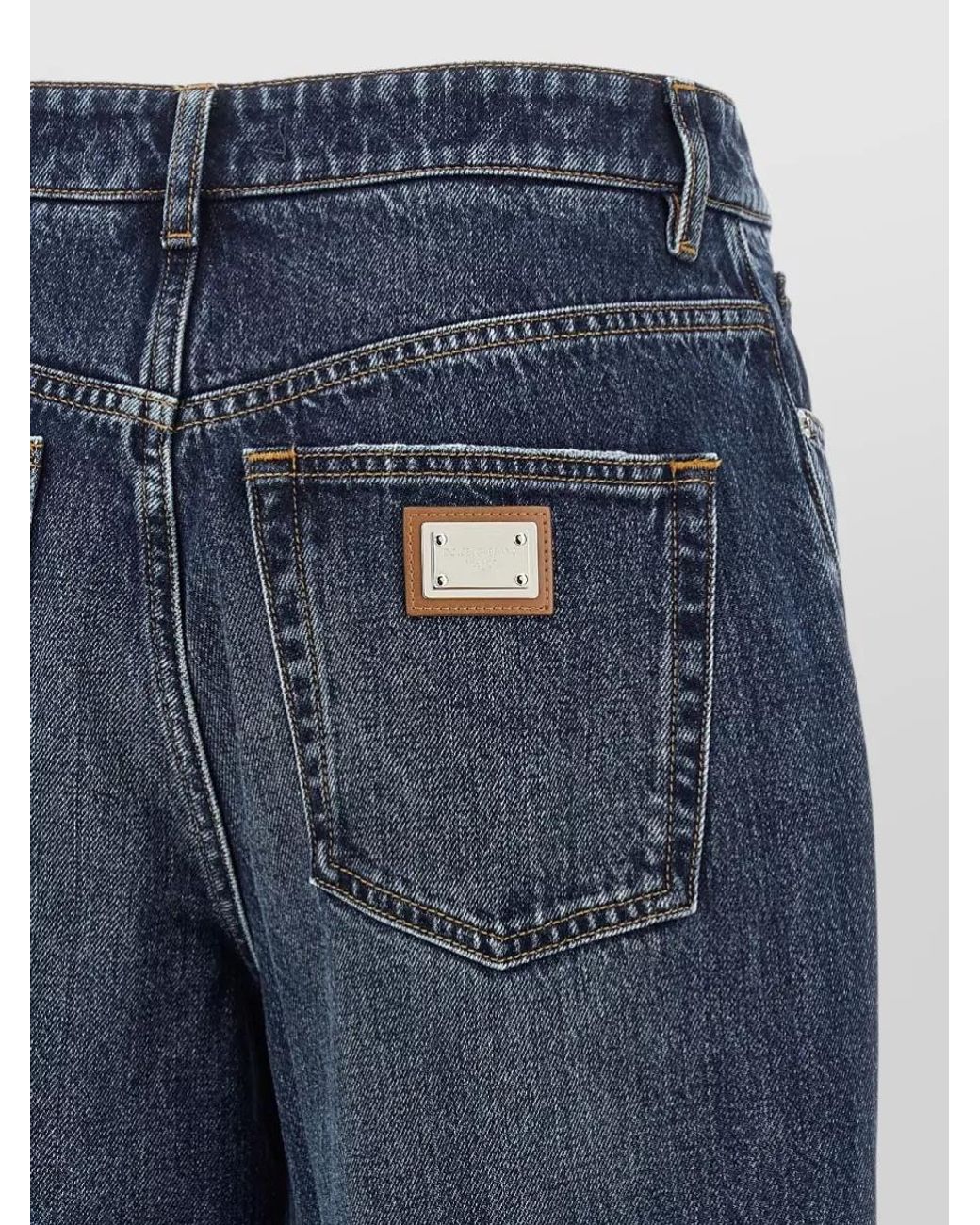 Dolce & Gabbana Blue High-Rise Wide-Leg Denim Jeans