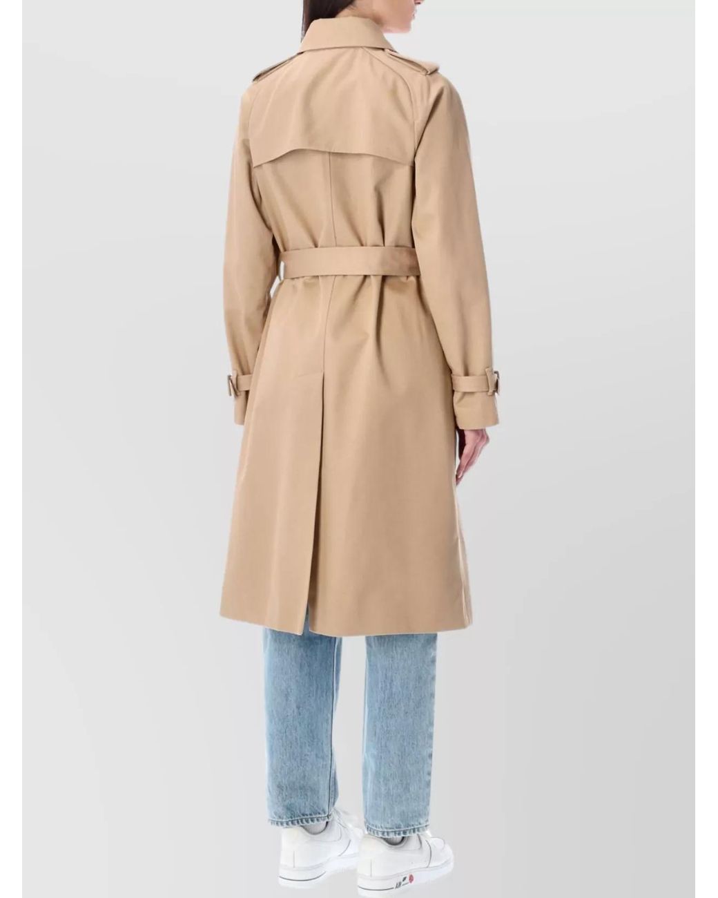 A.P.C. White Cotton Double-Breasted Trench Coat
