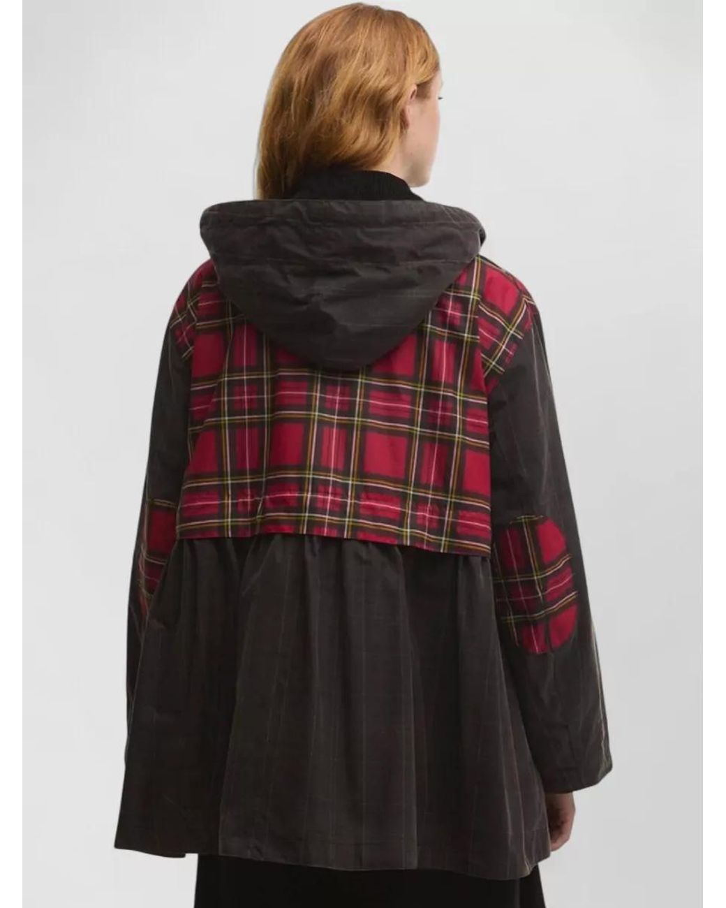 Barbour Black Waxed Cotton Hooded Single-Breasted Coat