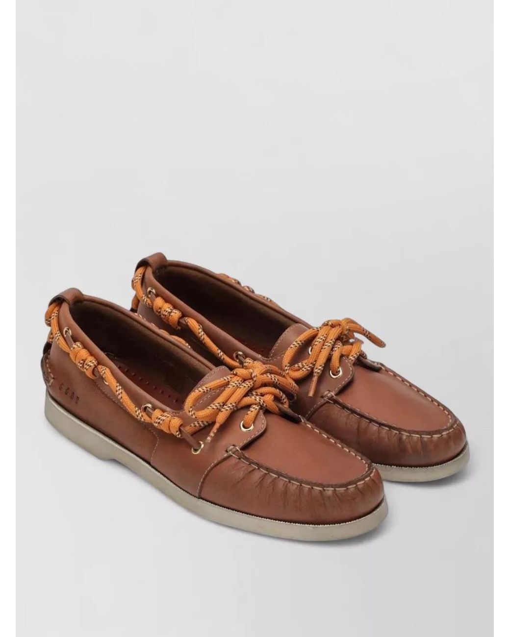 Golden Goose Deluxe Brand Brown Leather Boat Loafers