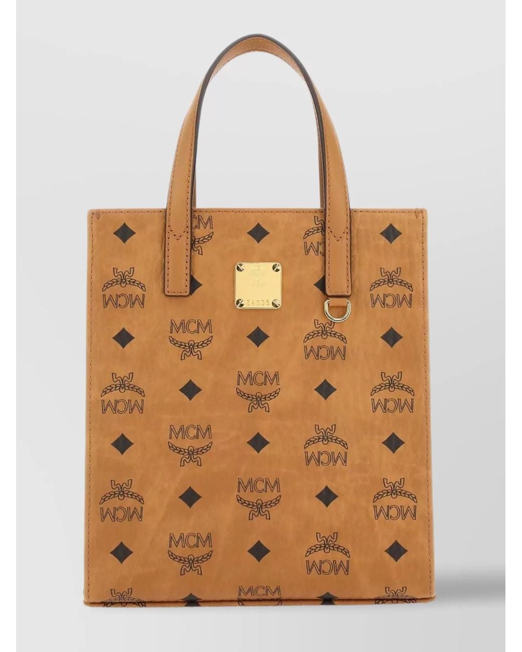 MCM Brown Aren Mini Coated Canvas Shoulder Bag
