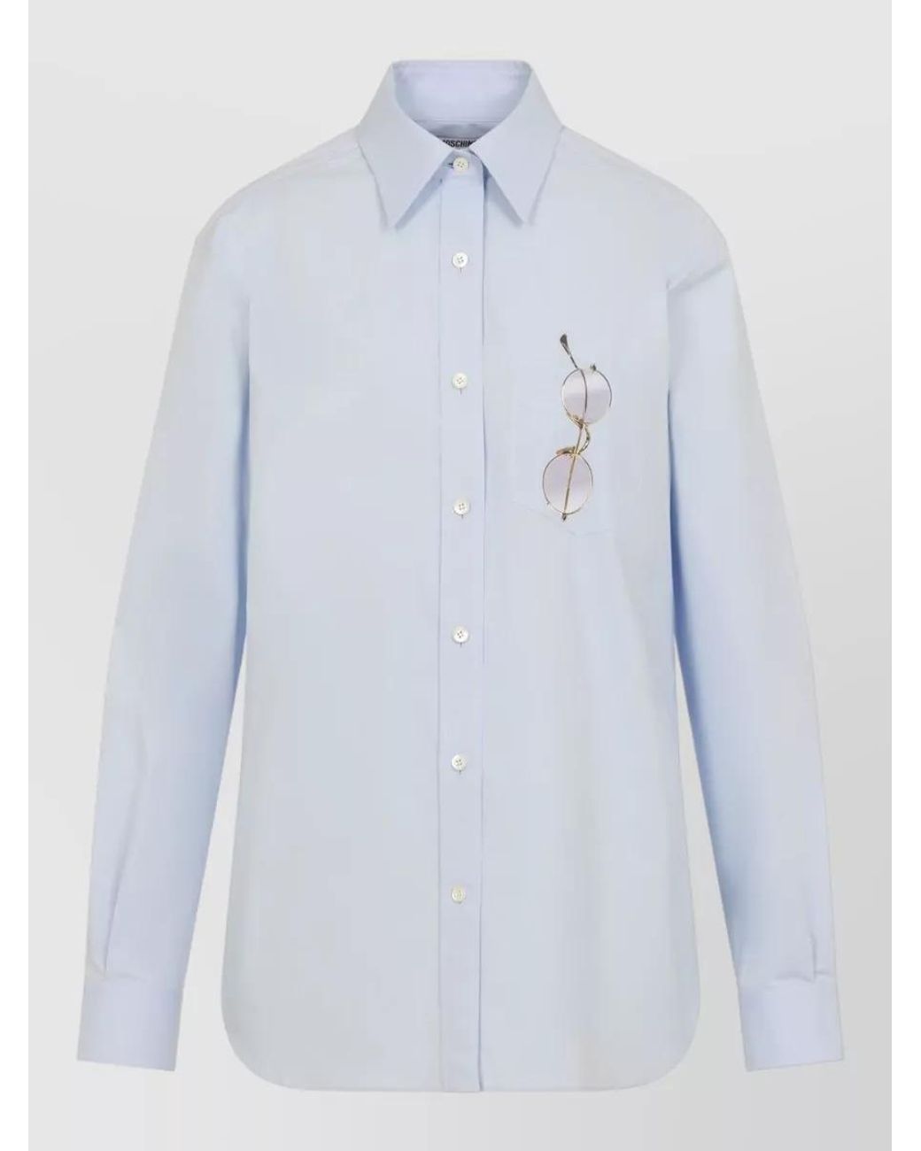 Moschino Blue Cotton Long-Sleeve Shirt