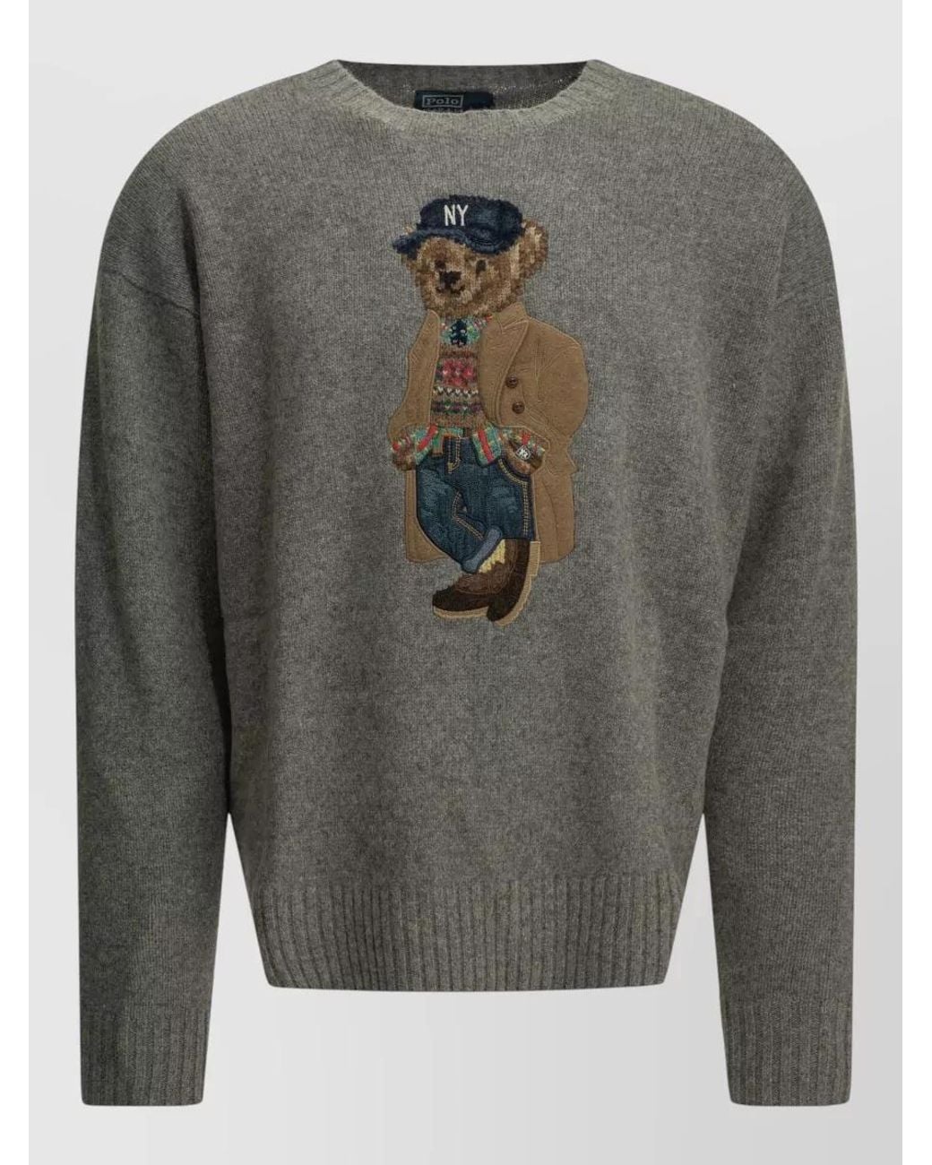 Polo Ralph Lauren Gray Wool Cashmere Crew-Neck Sweater for men