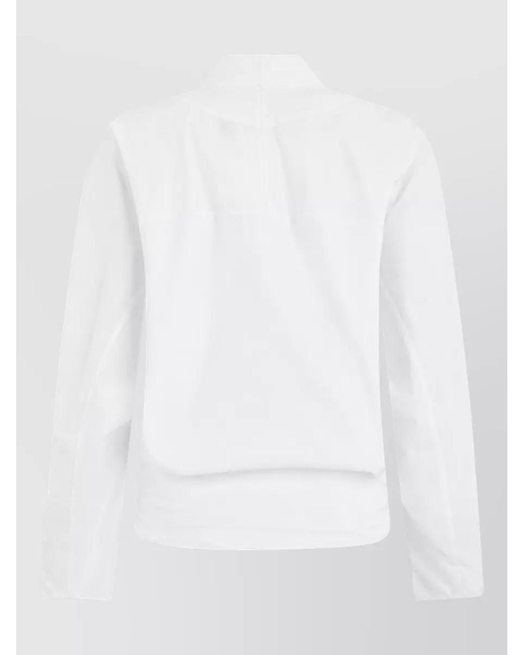 Jacquemus White Cotton V-Neck Long-Sleeve Blouse