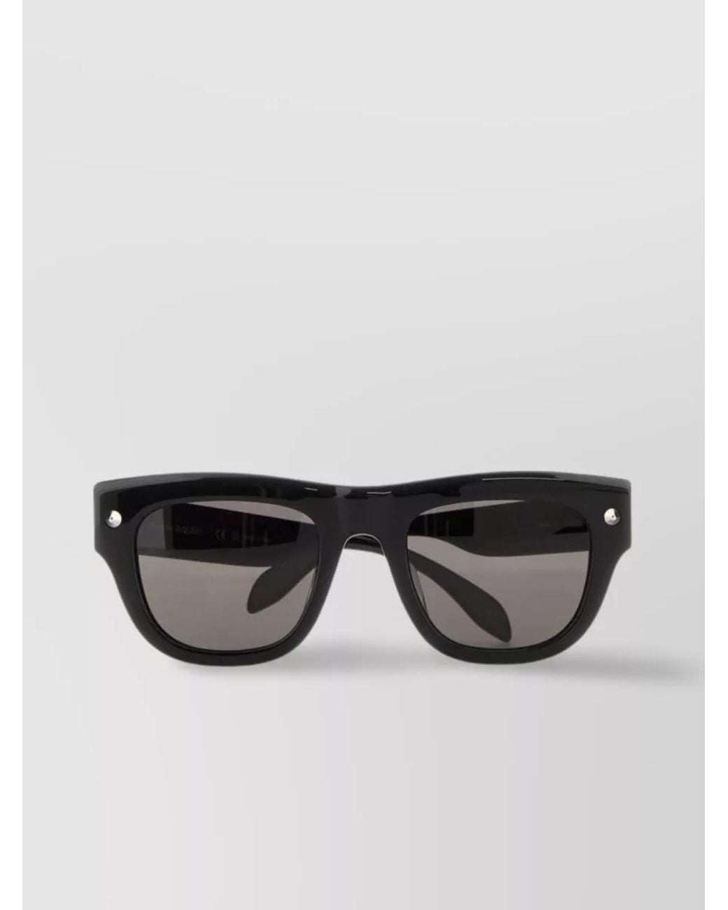 McQueen Black Square-Frame Sunglasses for men