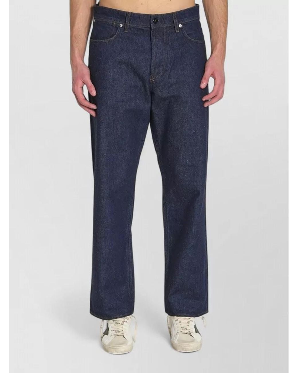 Stone Island Blue Denim Mid-Rise Wide-Leg Trousers for men