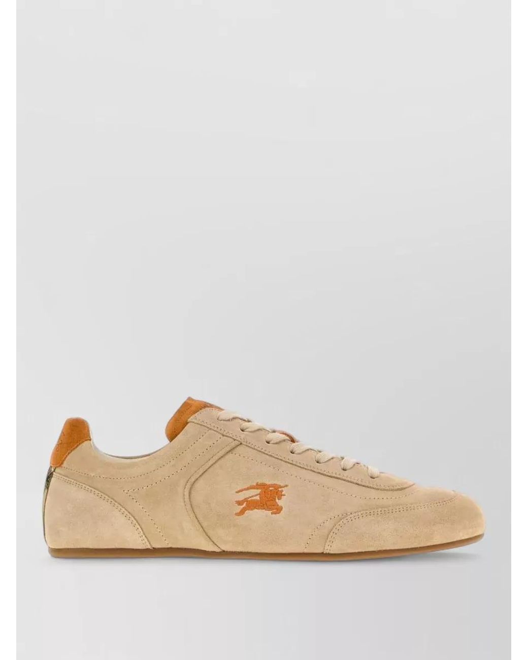 Burberry Natural Suede Leather Lace-Up Sneakers for men