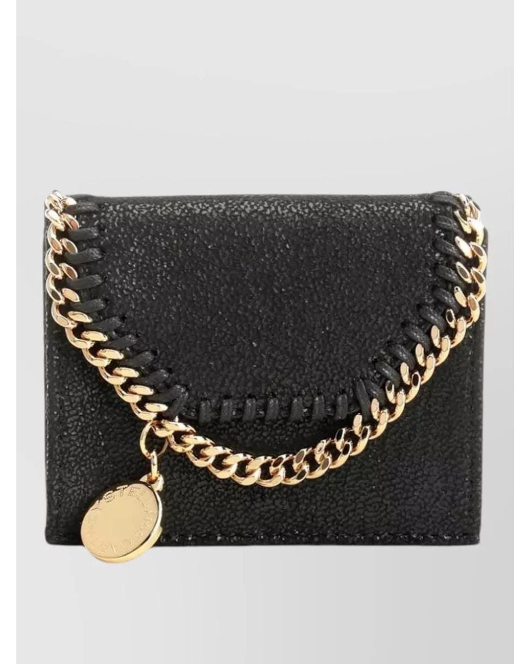 Stella McCartney Black Faux Leather Trifold Wallet