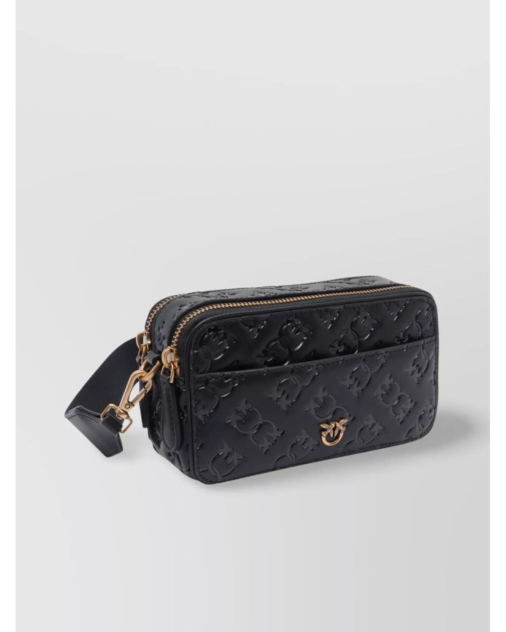 Pinko Blue Camera Bag Mini Leather Shoulder Bag