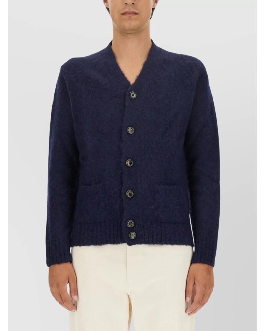Aspesi White Wool Cardigan for men