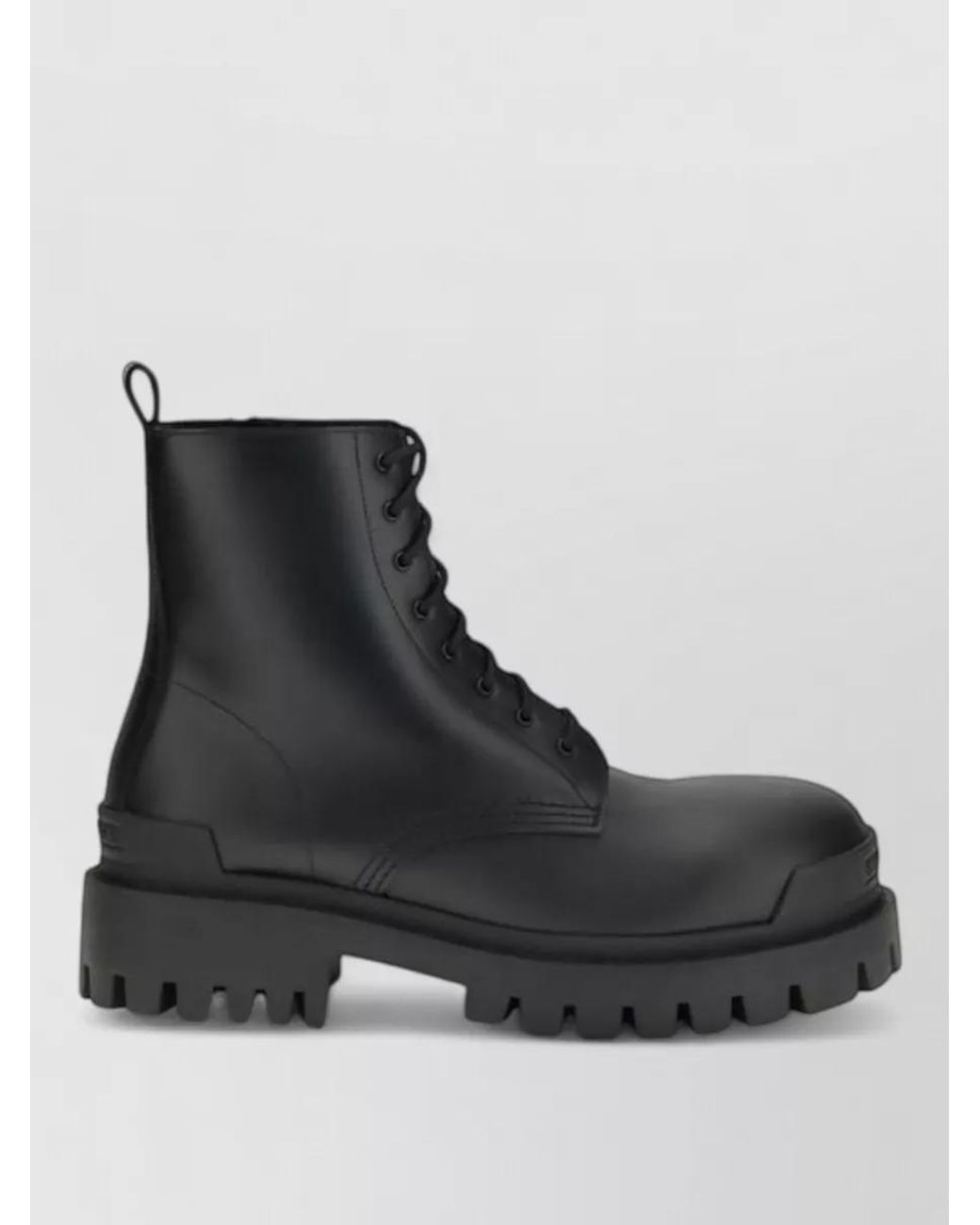 Balenciaga Black Calf Leather Lace-Up Boots for men