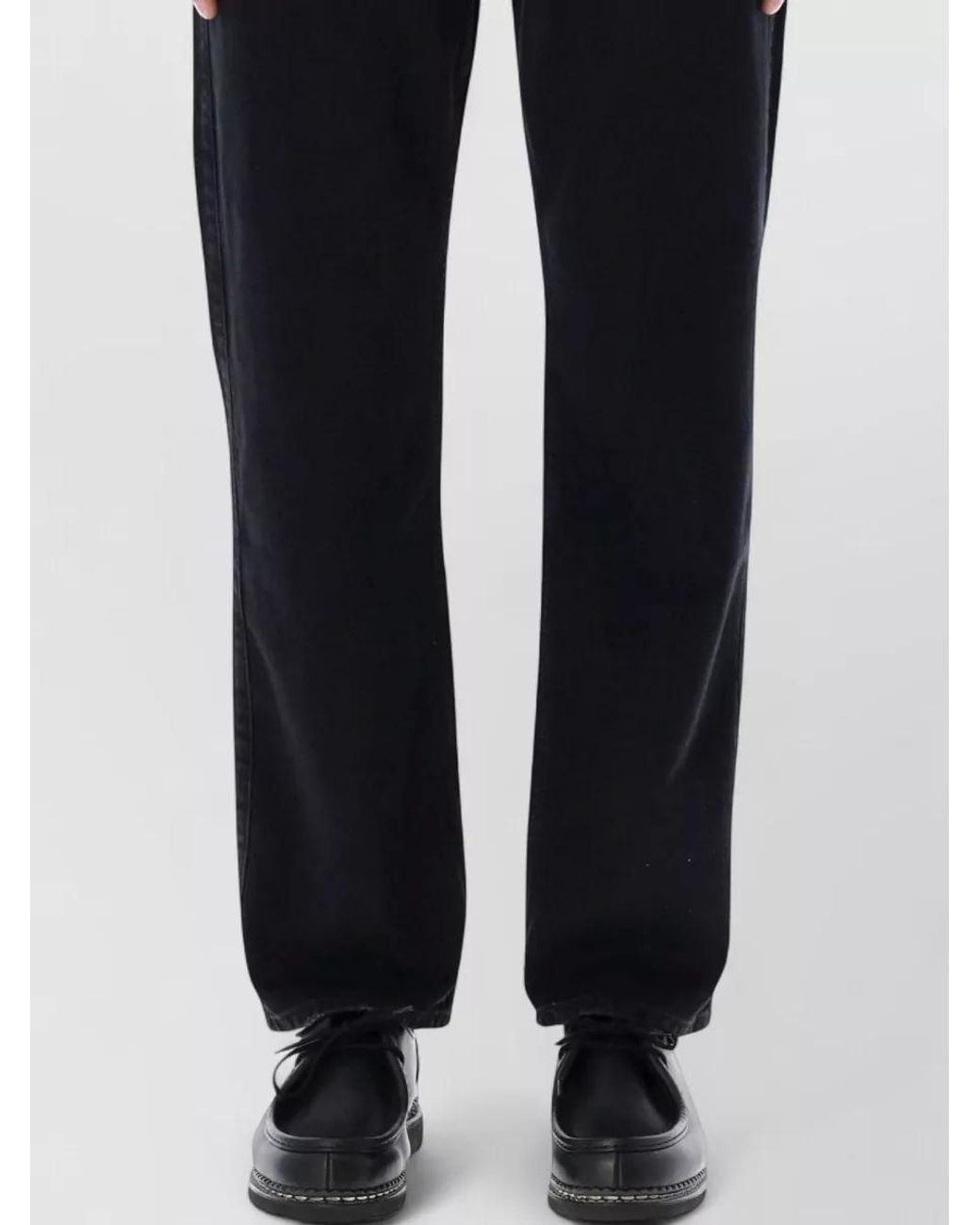 Represent Black Denim Mid-Rise Straight-Leg Jeans for men