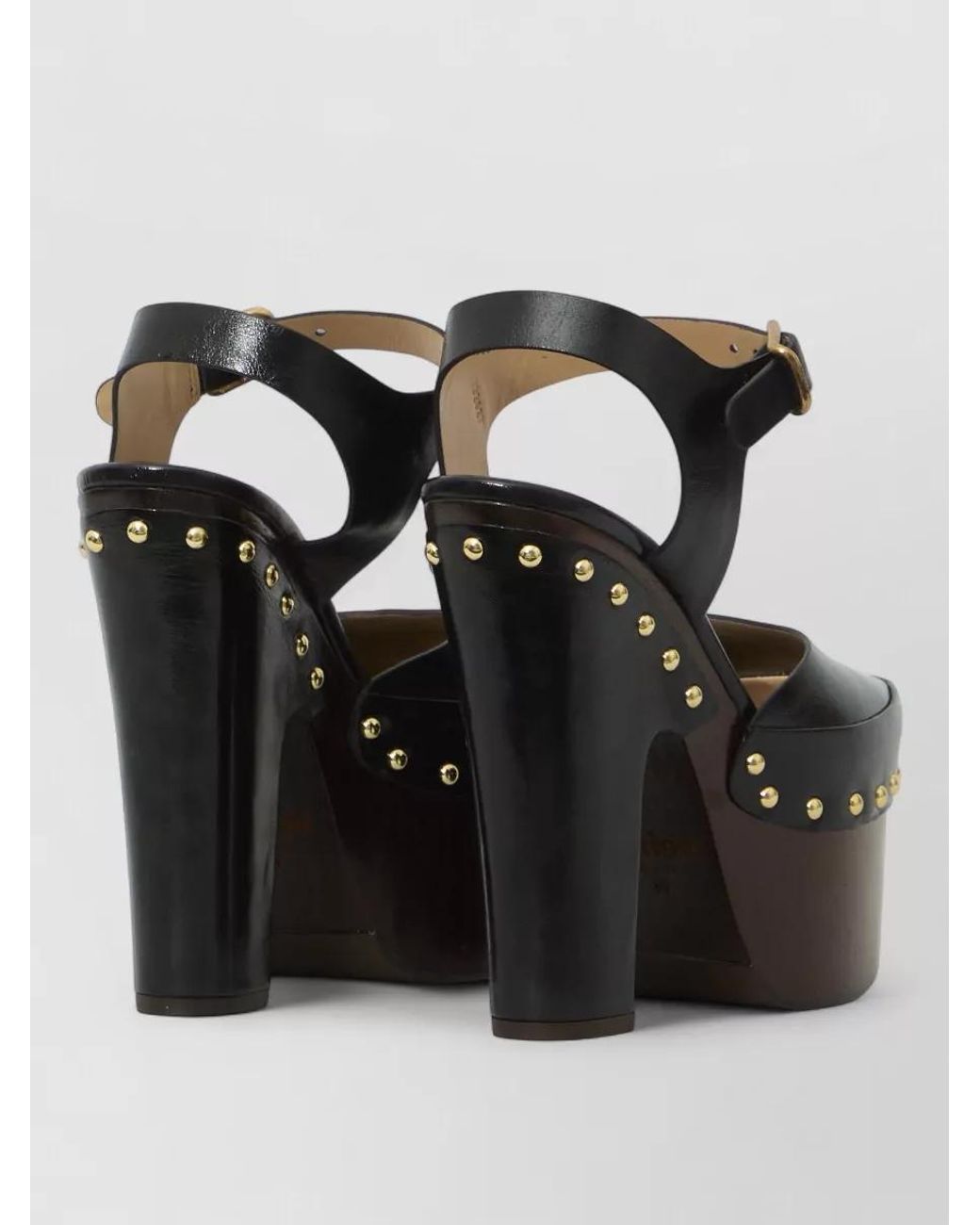 Chloé Black Leather Platform Mules