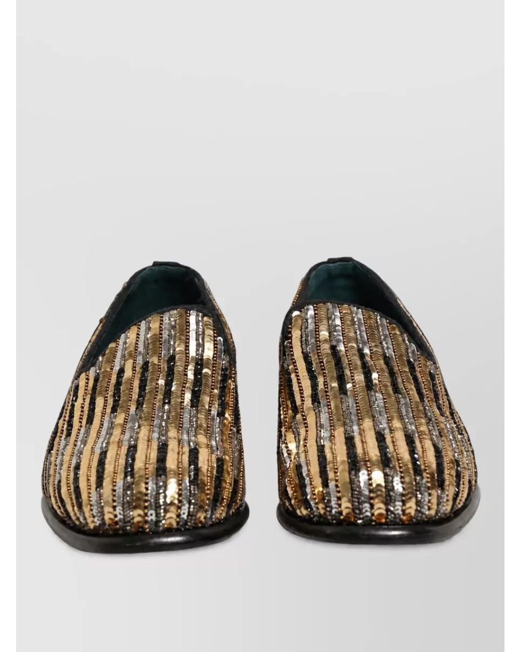 Dolce & Gabbana Multicolor Leather Sequin Embellished Loafers for men