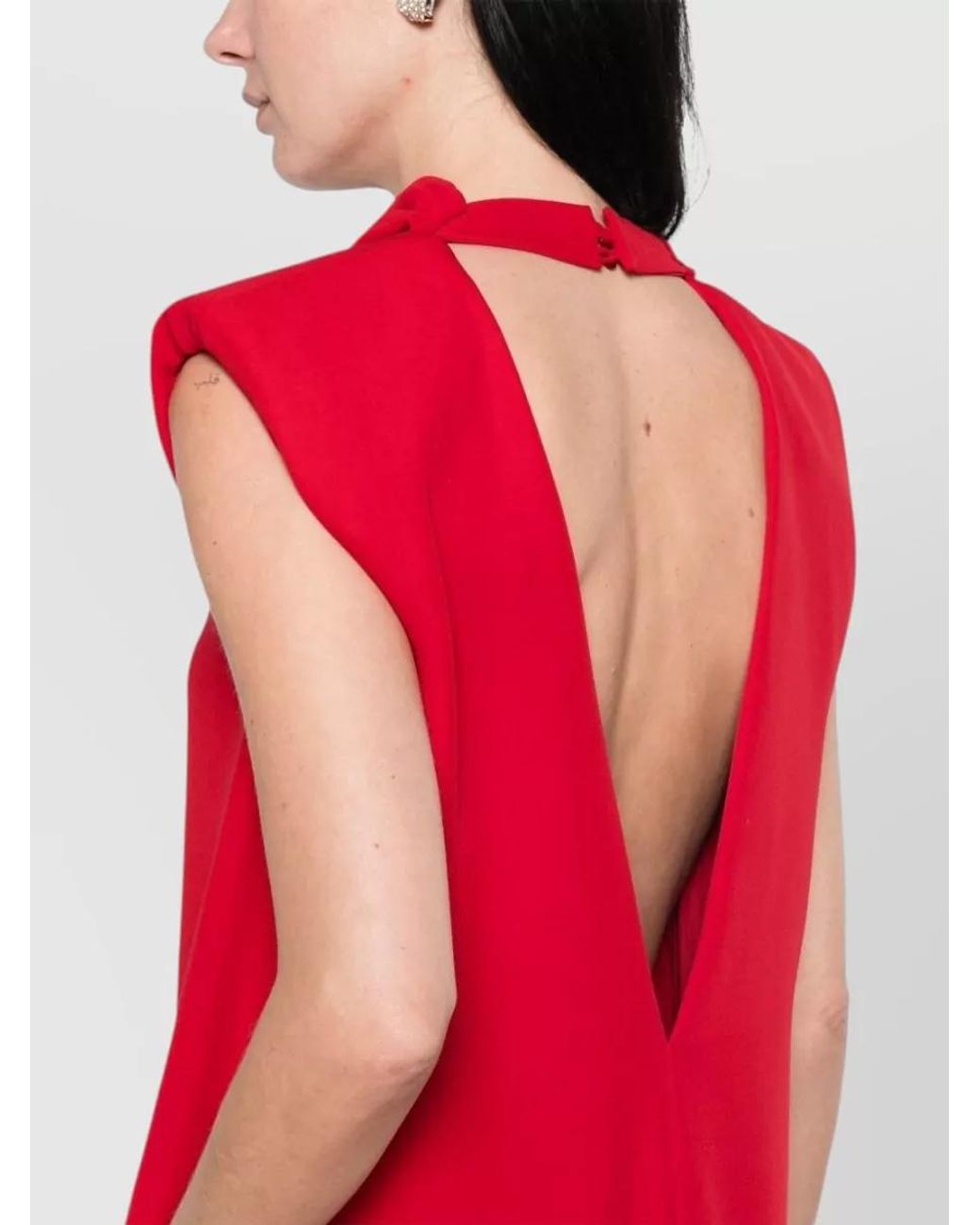 Valentino Red Silk Draped Sleeveless Mini Dress