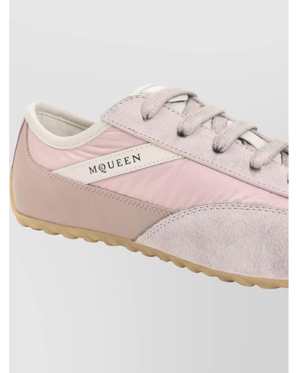 McQueen Pink Leather Lace-Up Sneakers