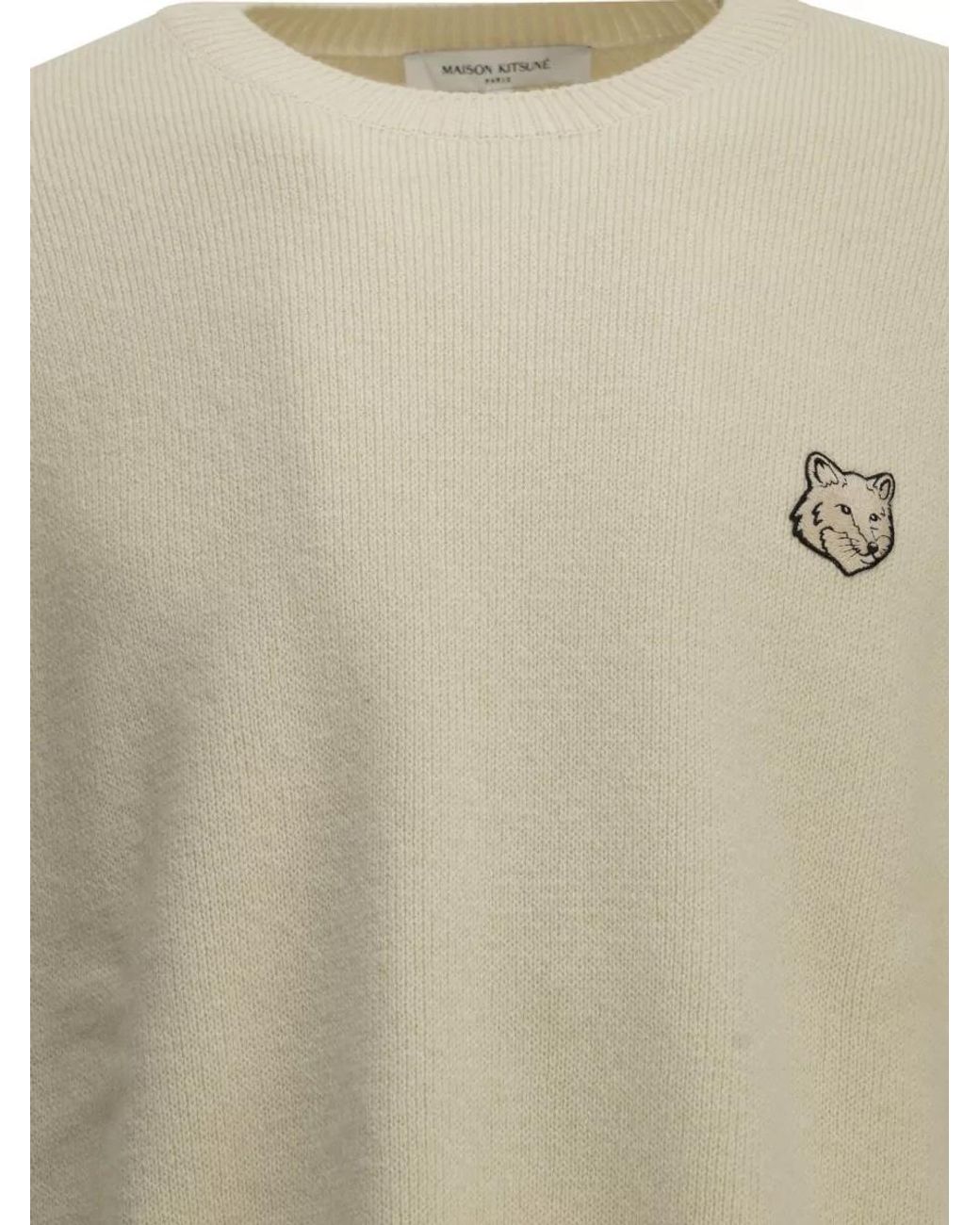 Maison Kitsuné Natural Wool Crew-Neck Sweater for men