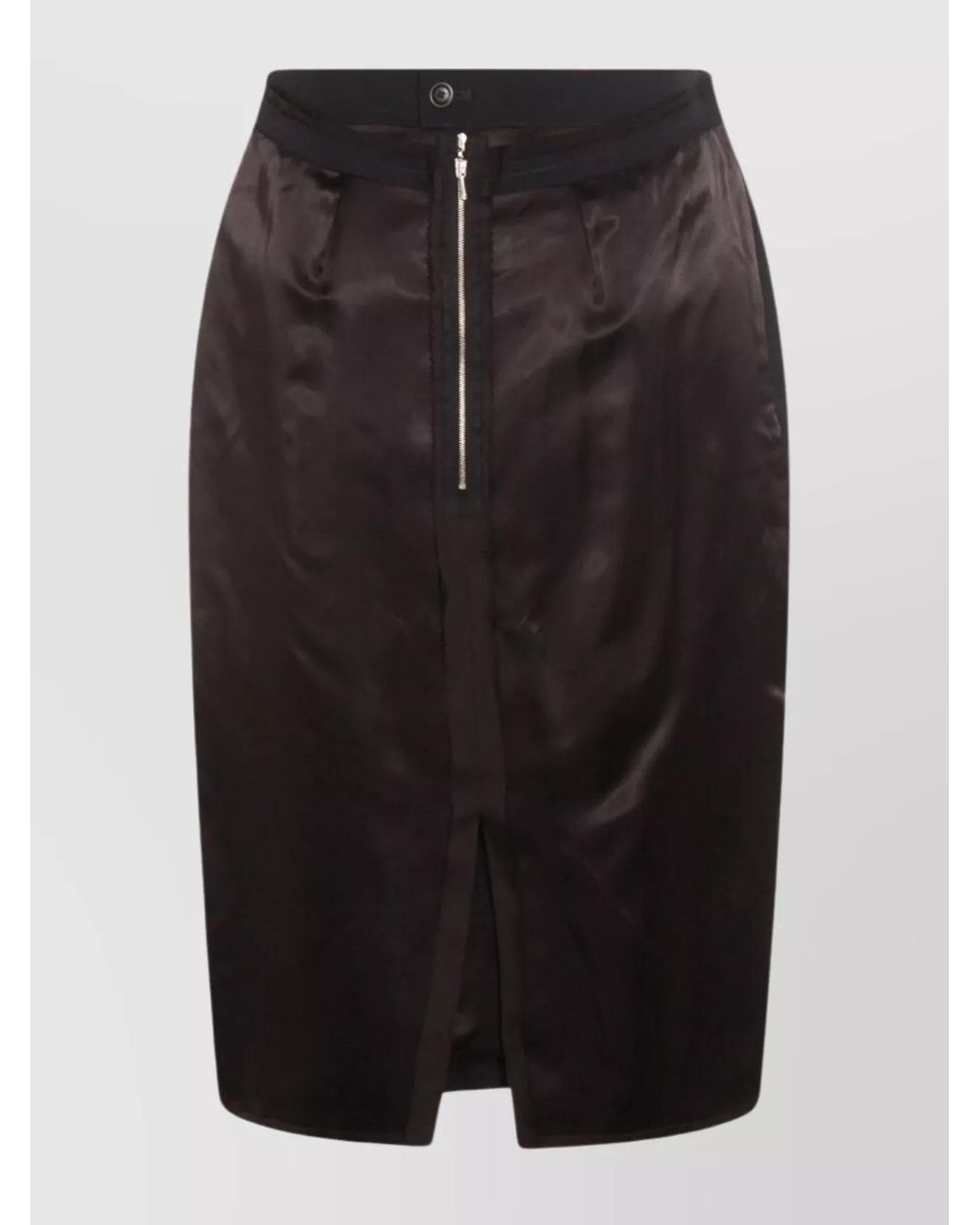 Maison Margiela Black Wool-Blend Midi Straight Skirt